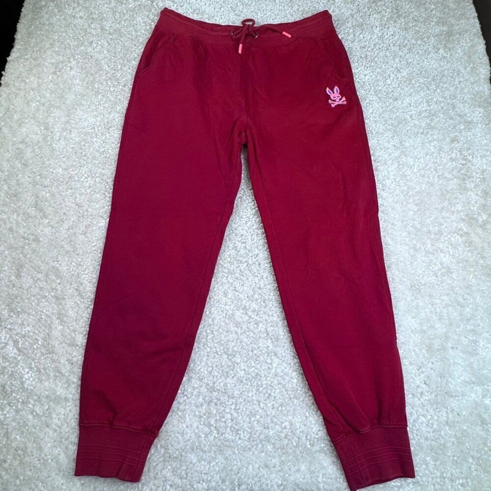 Psycho Bunny Chicago High Density Crimson Pink Jogger Sweatpants